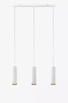 Wisząca lampa 3-punktowa Costilla białe tuby nad stół