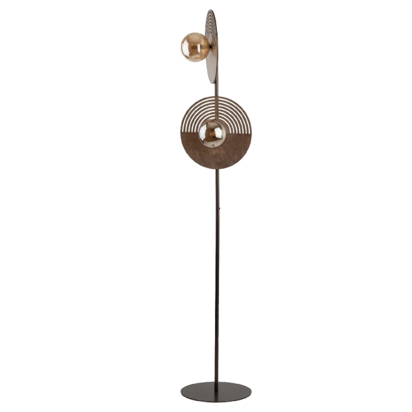 Skandynawska stojąca lampa Lunar Wood 16135 drewniana brązowy