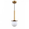 Złota lampa wisząca Roma LP-1345/1P GD Light Prestige mleczna szklana kula