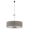 Regulowana wisząca lampa LAGO 11675 tuba tkanina szara