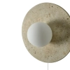 Okrągły kinkiet ścienny Bilo WL0112 mleczna kula złoty mosiądz