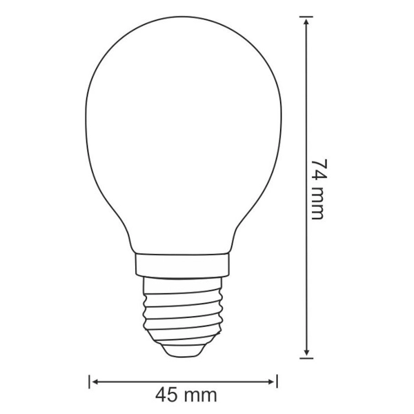 Filamentowa żarówka retro 305091 Polux G45 LED 2W E27 bańka 230lm 230V biała ciepła