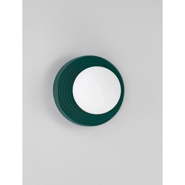 Naścienna lampa porcelanowa MALVANO LE45264 okrągła zielona