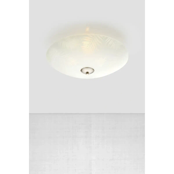 Plafon sufitowy do przedpokoju Blad 107754 półokrągły liście biały