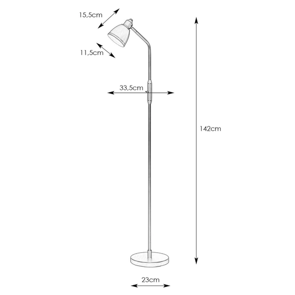 Podłogowa lampa z regulacją Story 108713 Markslojd czarny