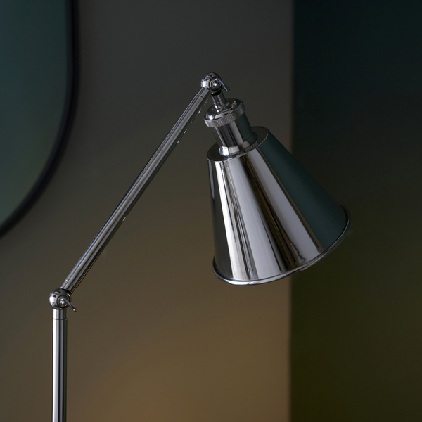 Regulowana lampa podłogowa L&-197835 Light& metalowa nikiel