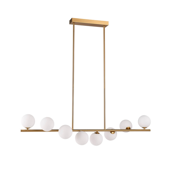 Molekułowa lampa wisząca MOLECULA NOW-10883P8 złota biała 8xG9 kule