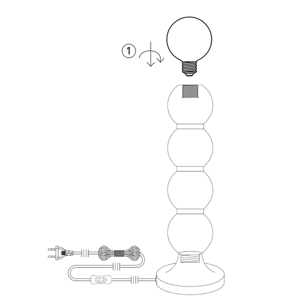 Kulista lampa stołowa Gong 108781 Markslojd szkło przezroczysty srebrny