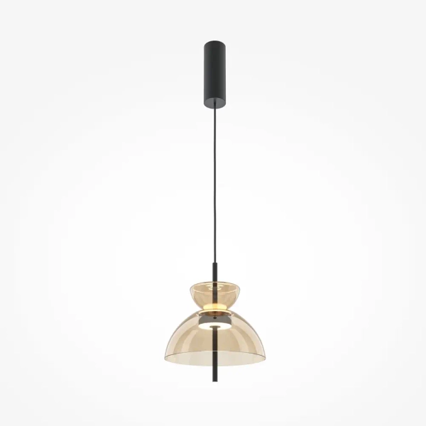 Lampa wisząca kopuła Bangkok MOD185PL-L12CG3K2 LED 12W 3000K mosiądz czarna