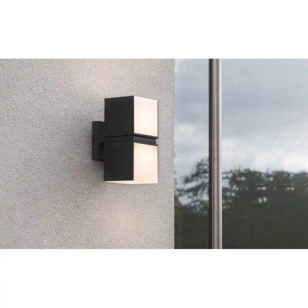 Zewnętrzna LAMPA elewacyjna CUBA 5193801012 Lutec regulowana OPRAWA kinkiet LED 23W 3000K metalowy IP54 czarny