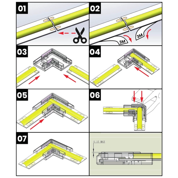 Złączka-L zatrzaskowa EKPZ1216 przezroczysta