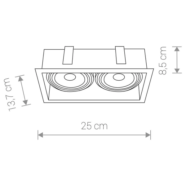 Wpust LAMPA sufitowa MOD 9416 Nowodvorski podtynkowa OPRAWA prostokątna do zabudowy czarna