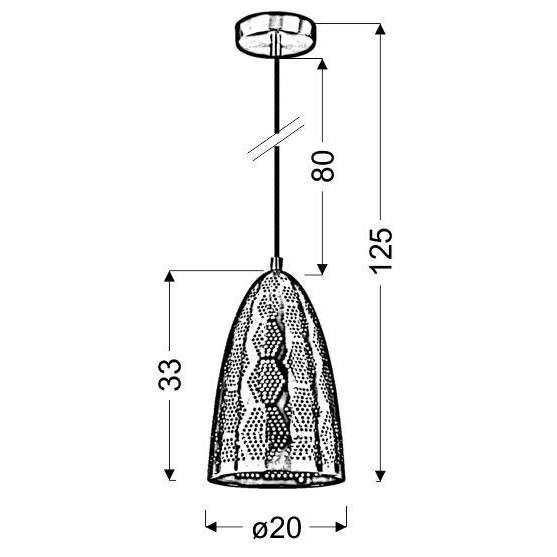 Orientalna lampa wisząca SFINKS 31-43313 kropla łezka z wzorkami miedziana