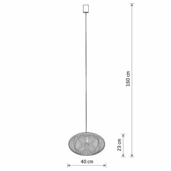 Lampa wisząca Rattan 11153 klatka cage japandi drewniana metalowa biała