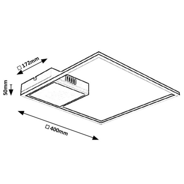 Minimalistyczna LAMPA sufitowa SIRIUS 5286 Rabalux plafon LED 30W 4000K kwadratowy czarny