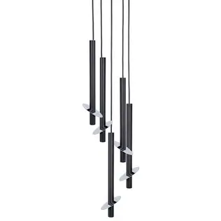 Lampa wisząca kaskada Sopel Ring 41240 nad stół czarna srebrna