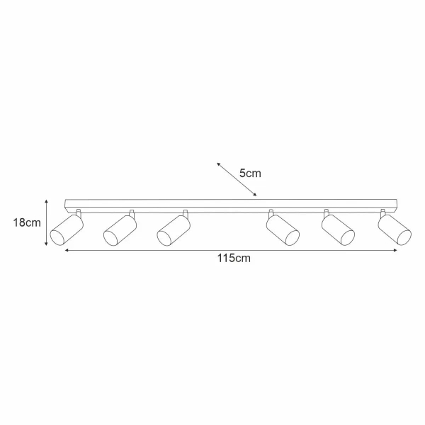 Plafon LAMPA sufitowa Monti K-4555 Kaja regulowana OPRAWA metalowe reflektorki tuby czarna