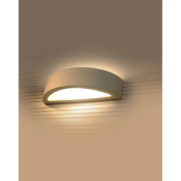Kinkiet LAMPA ścienna SL.0001 półokrągła OPRAWA ceramiczna przyścienna biała