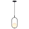 Czarna lampa wisząca Cordel szklana kula frame do sypialni