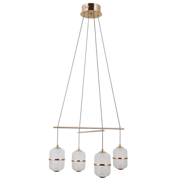 Lampa wisząca szklana Alani PND-34375-4-HBR LED 96W 3000K do jadalni złoty