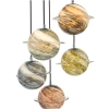 Molekułowa wisząca lampa Cygnus CYG0555 planety szklana beżowa chrom