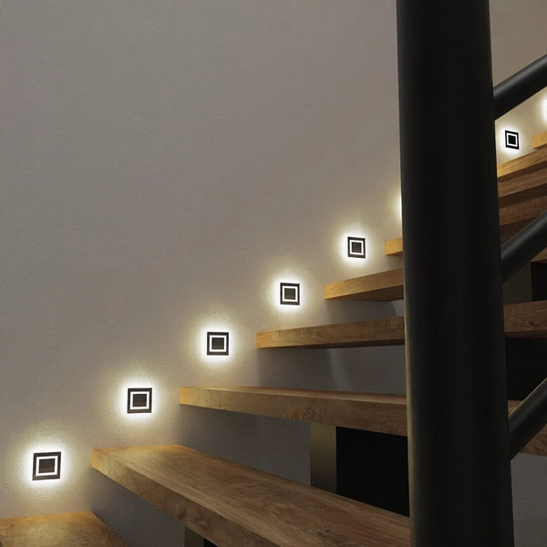 Lampa naścienna przyschodowa Evra EKS4352 LED 0,6W 3000K biały srebrny