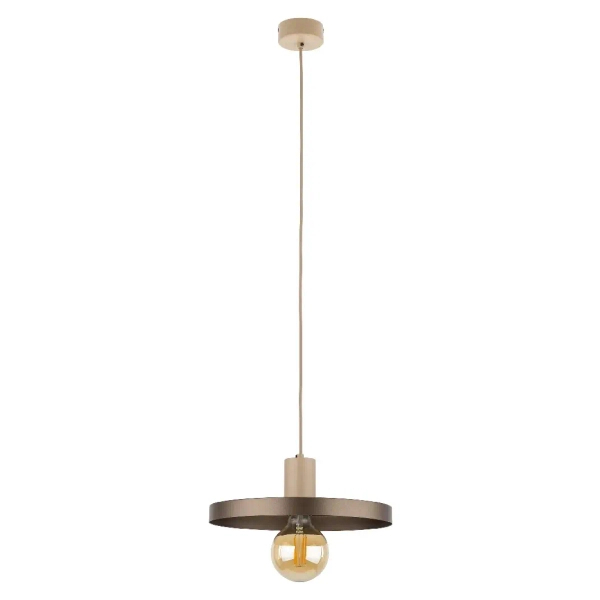 Wisząca lampa nad stół Sila 10757 dysk metalowy brązowy
