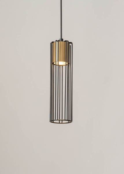 Wisząca lampa metalowa Fobia do przedpokoju czarna złota