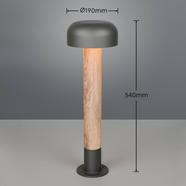Metalowy słupek zewnętrzny FRASER 562560135 grzyb IP54 szary