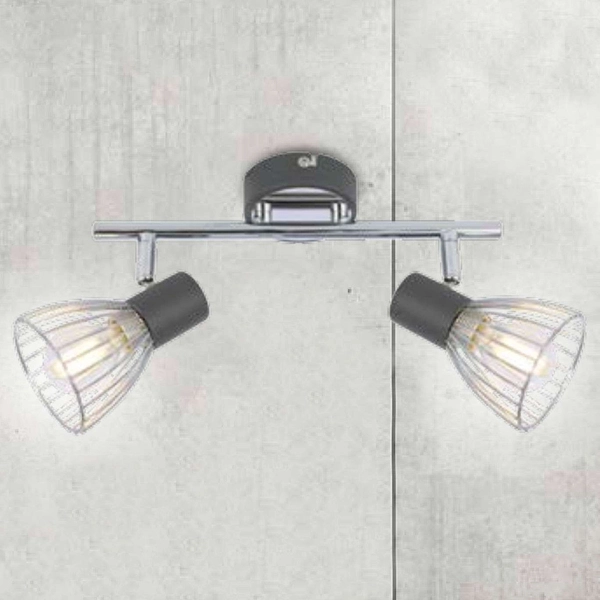 Druciana LAMPA sufitowa MODO 92-61522 Candellux metalowa OPRAWA listwa SPOT reflektorki chrom czarne