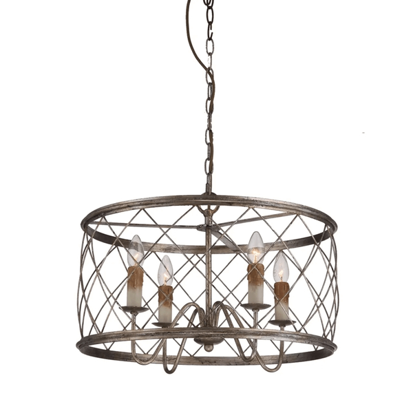 Industrialna lampa wisząca QZ-DURY-P świecznikowa brąz