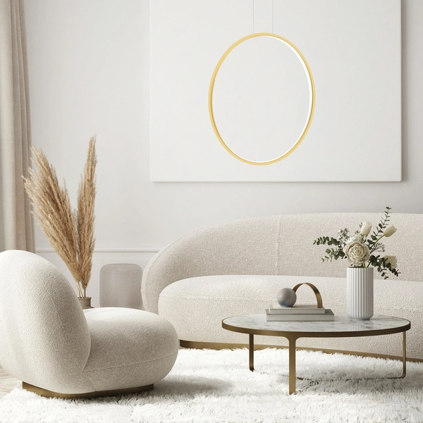 Lampa wisząca Saturno ML8857 Milagro LED 46W 4000K pierścień IP44 złoty