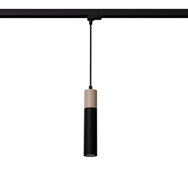 Trójobwodowa lampa wisząca do szyn 3-faz PABLO MYL.00173 drewniana czarna