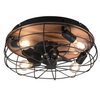 Plafon z wentylatorem VULKOR DL032-61105 RL Light loft druciak drewniany czarny