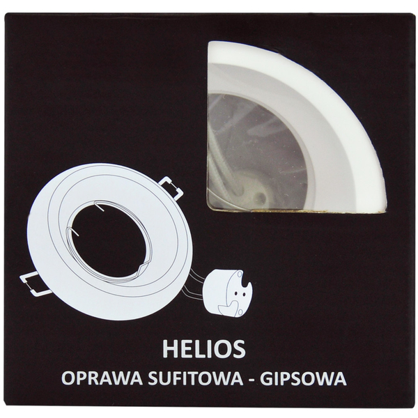 Gipsowa LAMPA sufitowa HELIOS 310002 Polux okrągła OPRAWA do zabudowy biała