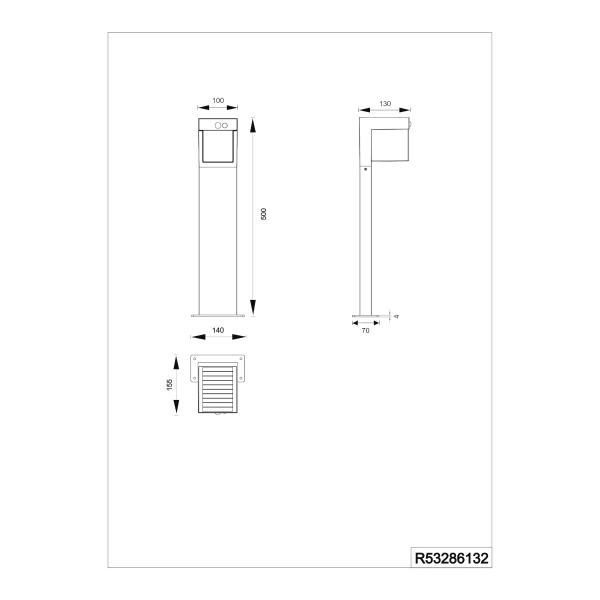 Słupek COLOMBO R53286132 LED 5,5W 4000K IP44 z czujnikiem czarny biały
