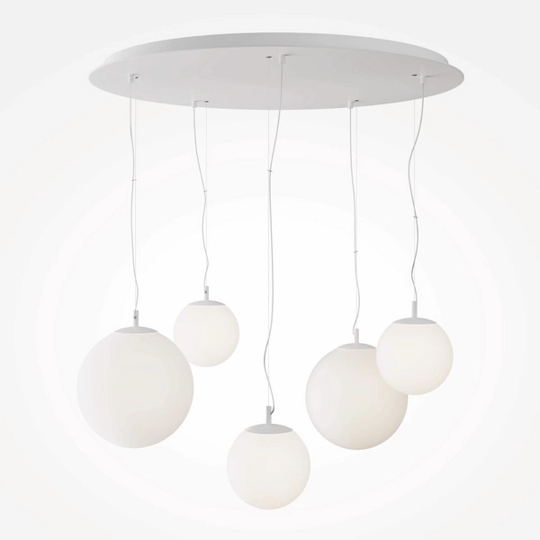 Wisząca lampa kulista Basic Form MOD321PL-05W1 na linkach biała