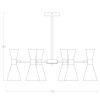 Wielopunktowa lampa sufitowa Libre ABR-LWS-6XE27 Abruzzo czarny złoty
