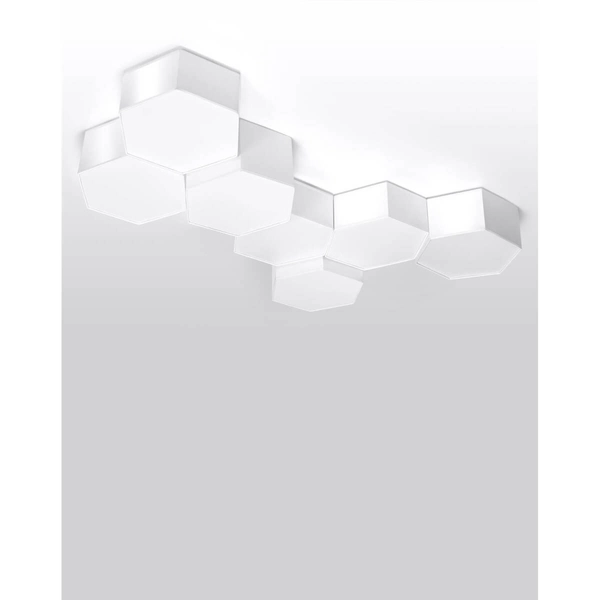 Sześciokątna lampa sufitowa SL.1056 do sypialni biała