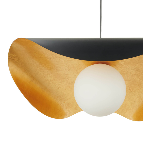 Wisząca lampa ENZO ST-F22020601-D80 black szklana kula czarny złoty