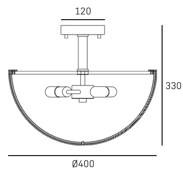 Lampa sufitowa do salonu Drayton C03395BR półkula metalowy mosiądz