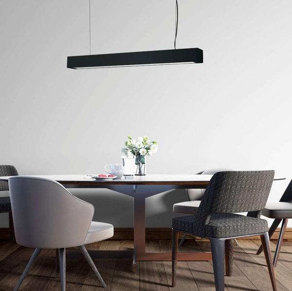 LAMPA wisząca IBROS LP-7001/1P 20 BK-93 24/4 Light Prestige prostokątna OPRAWA metalowy ZWIS LED 24W 4000K listwa czarna