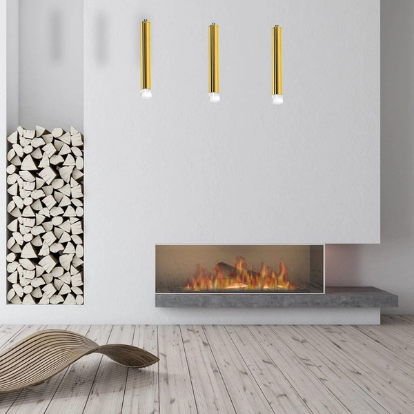 LAMPA wisząca GOLDIE ML5714 Milagro metalowa OPRAWA zwis LED 15W 4000K tuby na listwie złote