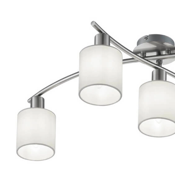 Sufitowa lampa do sypialni Garda 605400501 abażury białe nikiel