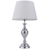 Abażurowa LAMPA stołowa ETIEN TB-7730-1 Italux stojąca LAMPKA biurkowa klasyczna w stylu angielskim chrom biała