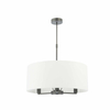 Materiałowa lampa wisząca Daley 60241 Endon abażur metal srebrny biały