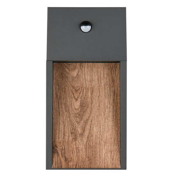 Lampa ścienna Salmon 246969135 LED 13W 3000K IP44 z czujnikiem drewniana