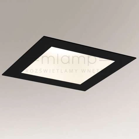 Podtynkowy plafon MACHIDA 8067 Shilo kwadratowy do łazienki IP44 czarny