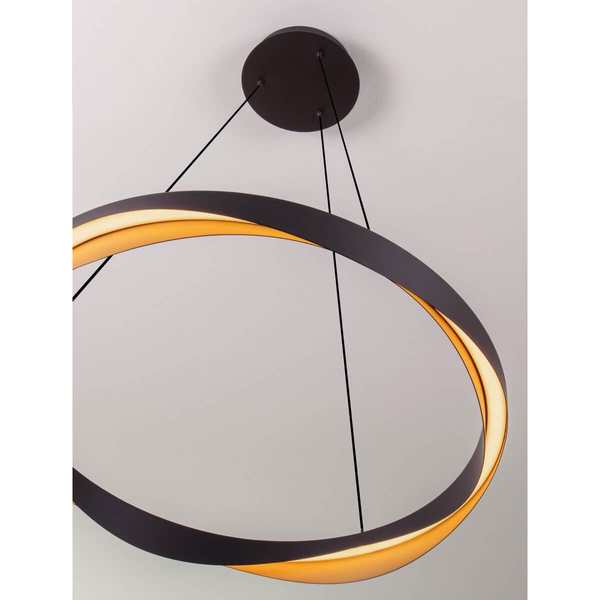 Wisząca lampa do jadalni PATAPO LE44460 LED 53W 3000K ring czarna złota