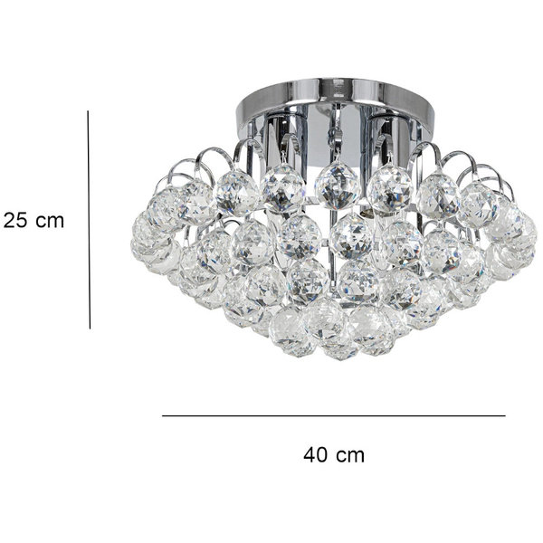 LAMPA sufitowa Monaco 6773/4 8C Elem metalowa OPRAWA crystal glamour chrom